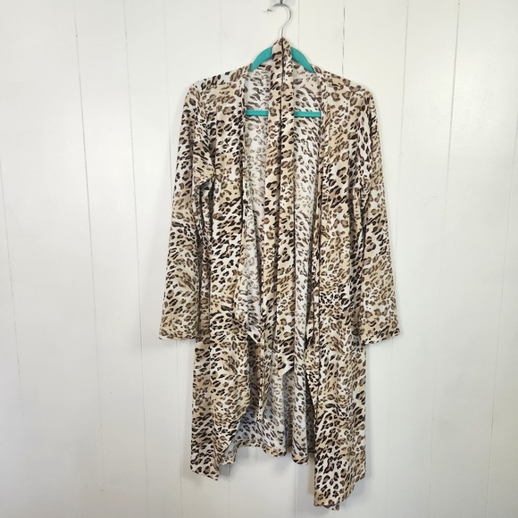 luna sea trading Other - Luna Sea Trading Kimono Sleeve Robe Animal Leopard Print Beach Cover-up S/M